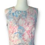 Vintage Lanz Originals Dress Pastel Pink Cornflower Blue Floral Printed Flowy Size 8 Photo 2