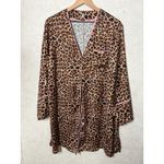 Summersalt  Cloud 9 Boyfriend Sleep Shirt Leopard Print Pajama‎ Loungewear Large Photo 1