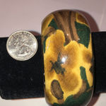 Vintage Lucite Floral Chunky Retro Boho Bangle Bracelet Purple Photo 5