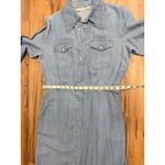Eva Mendes Denim Shirt Dress Size 8 Snap Front Long Sleeve Chambray Midi Blue Size M Photo 9