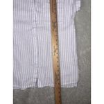 Lola River Womens Linen Top Xs Purple White Striped Tencel Button Down‎ Shirt Photo 5