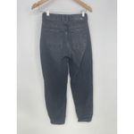 ZARA   Mom‎ Jeans Size 0 Black Faded High Rise Tapered Barrel Leg Pleated Q0004 Photo 6