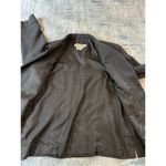 Vintage Blue Ice Black Faux Micro Suede Embroidered Open Front Blazer Size 8 Black Photo 7