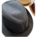 Boutique Ultrafun Straw Fedora Hat Classic Manhattan Dark Gray Black Belt Buckle Band Uni Photo 2