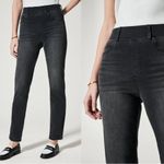 Spanx • Ankle Straight Leg Jeans in Vintage Black pull on washed faded slim cut Photo 6