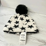 Jenni Pom Pom Beanie Hat White Black Stars Details Soft Cozy Photo 0