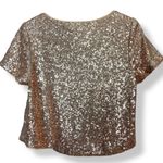 Watters Sequin Crop Top Rose Gold Short Sleeve‎ Wedding Top Bridesmaid Size 16W Photo 1