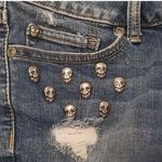 Hot Topic Skull Studded Distressed Denim Shorts Photo 2