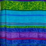 Kathie Lee Dress Women 10 Blue Green Stripe Sheath Midi Dress Vacation‎ Colorful Photo 6