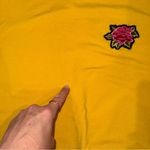 Yellow Crewneck Sweatshirt With Rose Patch Size undefined Photo 6