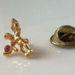 Vintage 80s Guardian Angel Pin Gold Photo 2