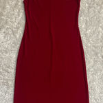 Norma Kamali  Sleeveless Boat Neck Deep Berry Red Midi Bodycon Dress Photo 0