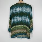 Dress Barn Boho Womens Embellished Beaded Tunic Top Size XL  Green Blue Tie Dye Photo 5