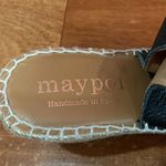 Maypol Anthropologie  black Leather Cross Band Espadrilles Wedge Sandals 40/9 Photo 6