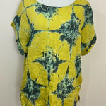 Bella Umbra Tie Dye Linen Top Yellow Blue L Yellow Size L Photo 0