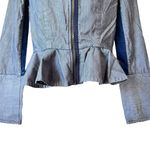 Armani Exchange Striped Peplum Denim Jacket Blue Photo 2