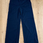 ZARA  Pants Wide Leg Contrast Waistband Size S Navy Blue White Photo 0