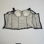 Charlotte Russe Vintage 1990s Y2K White Corset Black Lace Bustier Boning Large Photo 3