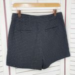 Loft  Striped Cotton Knit High Rise Shorts Four Inch Navy Blue White Size 2 Photo 1