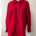 Talbots Vintage petites stretch quilted snap button lipstick red jacket Medium Photo 0