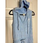 Love & Sports Baby Blue Terry Cloth Romper V‎ Neck Hoodie XS Photo 2