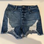 Good American  Bombshell Cutoff Jean Shorts Distressed Size 6 / 28 Blue Denim 646 Photo 3