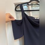 Jason Wu Collective Chic Navy Cold Shoulder Blouse Top Feminine Size 2 XS Photo 5
