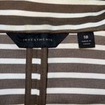 Investments  Womens Blazer Suit Jacket Striped Stretch Brown White 18 Photo 5