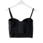 Charmian Black Leather Bustier Top Camisole Size Large Photo 4