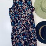 Cotton On Watercolor Print Lightweight Shift Silk Dressy Tank Slip Dress | L Photo 7