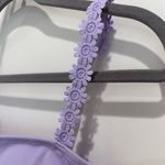 Xhilaration Ribbed Lilac Purple Daisy Bikini Top Bandeau Medium Coquette Beach Photo 3