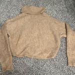 Dreamers by debut tan turtleneck long sleeve asymmetrical design sweater S Photo 12