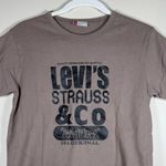 Levi's Vintage Levi’s Fitted Tee Shirt Brown Graphic T-shirt Heavy 90s/Y2K Sz S Photo 2
