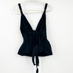 Free People  FP Womens Beach Party Benji Linen Blend‎ Plunge Peplum Top Size 8 Photo 8