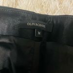 Olivaceous Black Leather Skirt Photo 4