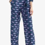 J.Crew NWT Petite Silk Wide Leg in Tiger Navy Jungle Print Belted Crop Pants 4P Photo 3