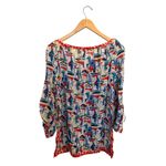 Milly Cabana Silk Tunic Top Women’s Sz S Sailboat Multi Swim Coverup Resortwear Photo 2