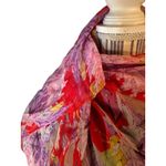 Vivienne Tam Red 100% Silk Floral Scarf Women Sz 39X40 Photo 2