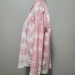 ZARA  pink tie dye oversized raw hem button down size xs Photo 3