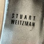 Stuart Weitzman Leather Silver Metallic Peep-Toe Heels – Size 7 Made is Spain Photo 2