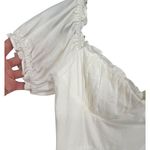 Selfie Leslie  Milkmaid Ruched Bust Puff Sleeve Mini Dress White Size Small Photo 12