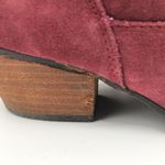 Chinese Laundry Womens Ankle Boots Booties Suede Slip On Block Heel Burgundy 6 Photo 1