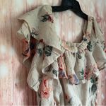 Lucky Brand  Blush Floral Print Off-The-Shoulder Flounce Midi Dress Photo 6