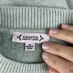 Nanette Lepore Green Floral Fuzzy Pearl Sweater Designer Women Medium Preppy Photo 1