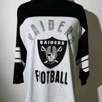 NFL  Raiders Women’s Mesh Jersey Top Black White TEAM APPAREL XL Football Tee Photo 0