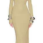 Helsa  Matte Jersey Off Shoulder Maxi Dress Medium M Elm NEW Photo 0