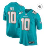 NFL Team Apparel Men's Miami Dolphins Tyreek Hill Nike Aqua Game Jersey Photo 5