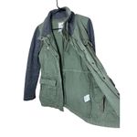 O'Neill ‎ Olive Green Military Anorak Jacket Gray Knit Sleeve Small S Photo 5