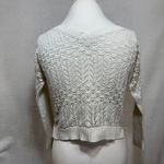 Hollister Small Open Knit White V-Neck Sweater Knit Stretch Beach Summer Coverup Photo 3