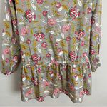 Sapphire Tunic Top Beaded Floral Pakistan Gray Long Sleeve Drawstring Cotton Med Photo 5